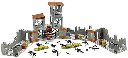 ZHX Military Base Building Brick Set for Army Minifigure War Accessories Defence Base Guard Tower Guns Weapons Building Block Toy for Kids 8 10 12 14 Years