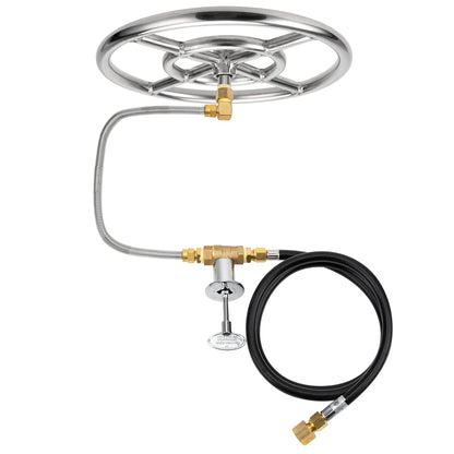 Stanbroil Natural Gas Fire Pit Stainless Steel Burner Ring Installation Kit, 12-inch