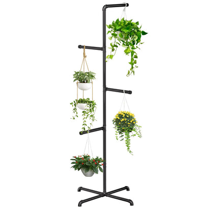 Chloraeon Hanging Plant Stand, Plant Hanger Indoor, Corner Hanging Plant Stand, Black Metal Holder for Bedroom, Living Room, Garden, Balcony (large)