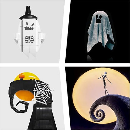 Xbert Skeleton Halloween Toy Building Set Nightmare Before Christmas Halloween Decor PumpkinCrucifix Cobweb Ghost Dog Jack Skellington Haunted Horror Building Blocks Sets Halloween 2025