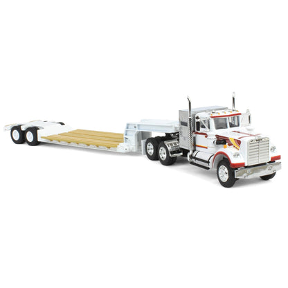 First Gear 1/64 White Western Star 4900 36in Vintage Sleeper w/Rogers Vintage Lowboy Trailer, DCP, 60-1639