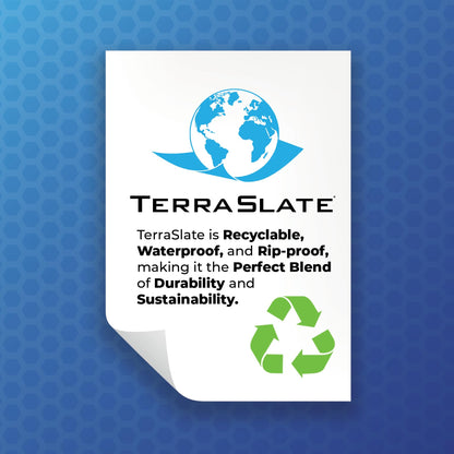 TerraSlate Waterproof Laser Printer Paper, 5 MIL 8.5" x 14", White, 250 Sheets I Rain/Weather/Rip-Proof Printing Paper