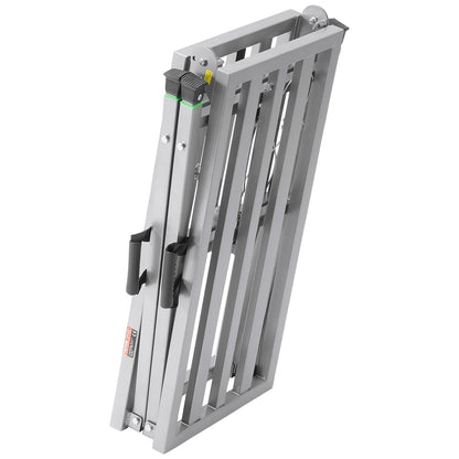 VEVOR Work Platform, 63"x 15" Portable Scaffolding Platform, Folding Steel Step Ladder Adjustable Height 31.5”-50.1”, 800 lbs Load Capacity, Non-Slip Drywall Painting Stool for Cleaning &Washing