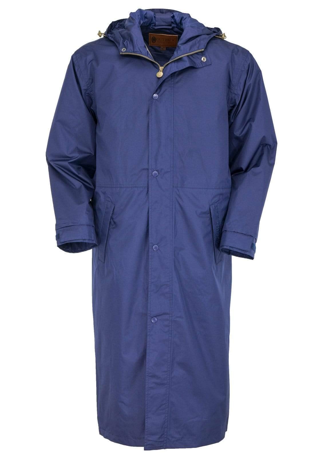 Outback Trading Company Unisex 2406 Pak-A-Roo Duster Waterproof Windproof Seam-Sealed Long Sleeve Rain Coat, Navy, X-Large