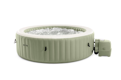 INTEX 28427EG PureSpa Bubble Massage Spa Set Outdoor Inflatable Portable Hot Tub, Includes Energy Efficient Spa Cover, Saltwater System Ready, 6 Person, 85in x 28in