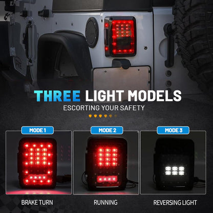 Jeep wrangler headlight,Jeep JK Tail Lights,7" LED Headlights with Smoked Tail Lights for Jeep Wrangler TJ LJ JK JKU 1997–2020 | High Output Lighting Kit, Street Legal, Easy Plug & Play Install