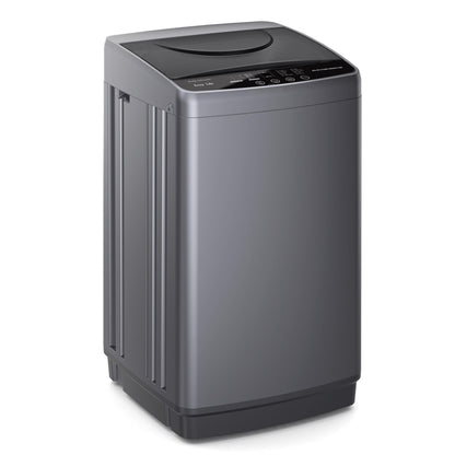 Portable Washing Machine, 7.7LBS Full-Automatic, 10 Wash Cycles, Stainless Steel Drum, Quiet Compact Washer for Apartment, Dorm, RV, Grey
