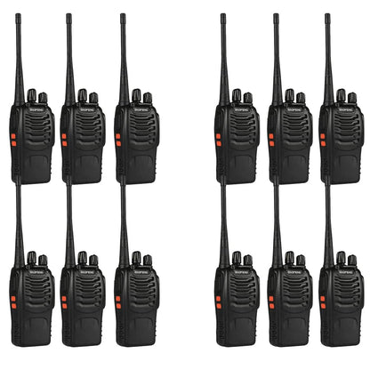 12 Pack BAOFENG BF-888S Walkie Talkies for Adults Long Range Handheld Two-Way Radios Rechargeable with Earpiece Mic,16 Channel Walky Talky with Flashlight for Team, School, Hunting, Skiing