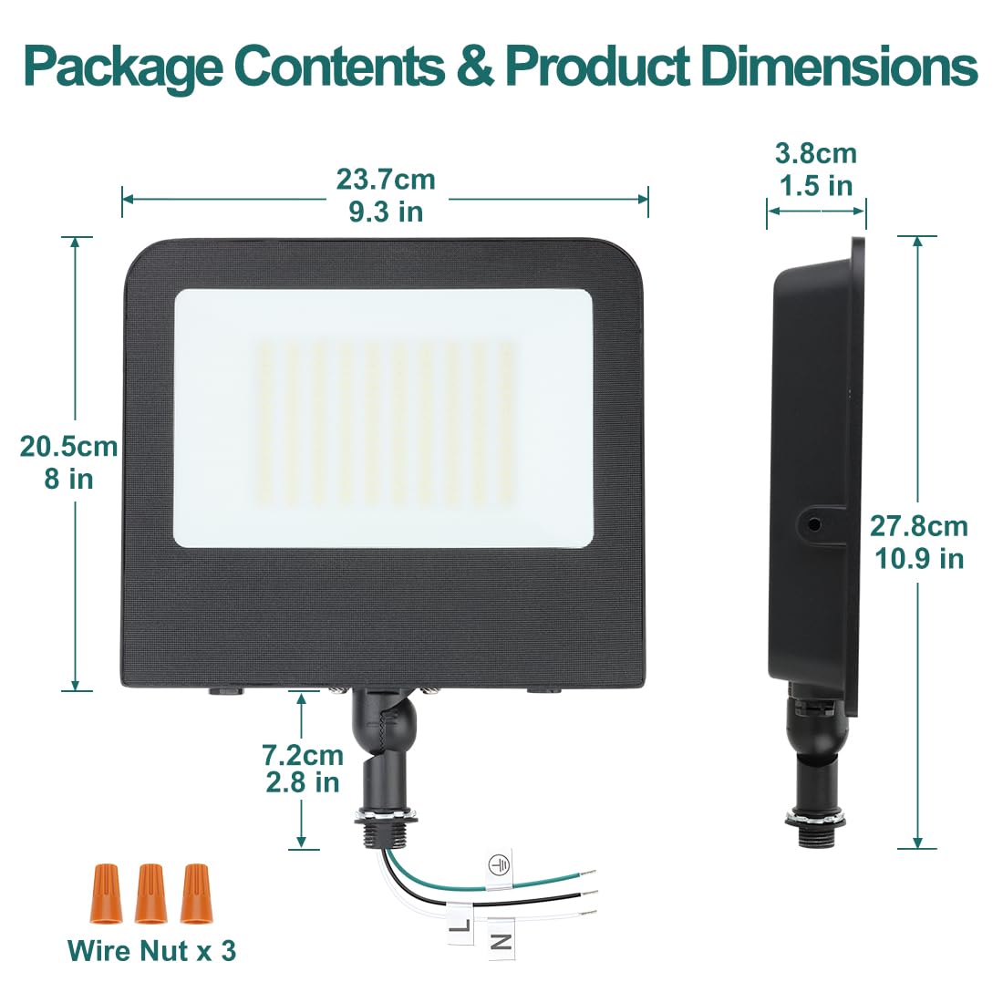 kadision 150W LED Flood Light, 18000lm 5000K Daylight 120-277V IP65 Waterproof Outdoor Flood Lights for Street Yard Parking Lot Security Lighting, Adjustable Knuckle Mount, 4-Pack