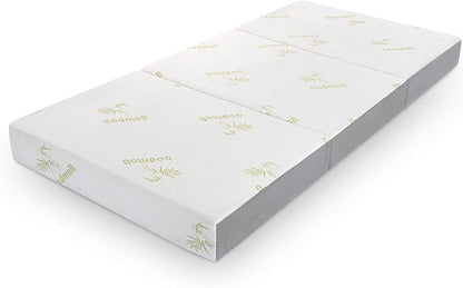 Inofia 6 Inch Folding Mattress, Trifold Memory Foam RV Mattress with Ultra Soft Removable Cover, Foldable & Portable for Camper/Truck/Trailer/Guest Bed, Short Queen Size (74" x 60" x 6")