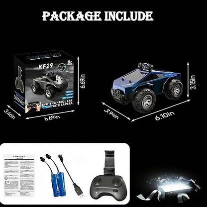 1:28 Scale FPV Monster Truck RC Cars with 720P HD Camera 2.4GHz Remote Control Car All-Terrain Off-Road RC Truck with Body Light 2 Rechargeable Batteries Toy Gift for Kids Adults Boys