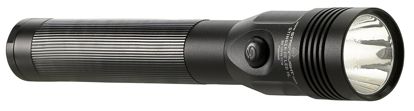 Streamlight 75454 Stinger DS HL 800-Lumen 24000-Candela Rechargeable LED Flashlight with Dual Switches and 120-Volt AC/12-Volt DC Charger and 2-Holders, Black