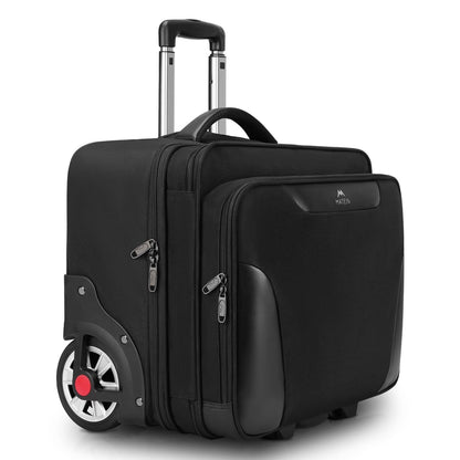 MATEIN Rolling Briefcase for Men, Large Rolling Laptop Bag with Big Wheels Fits 17.3 Inch Notebook for Travel Office Work, Water Resistant Roller Computer Case College Teacher Luggage Suitcase, Black