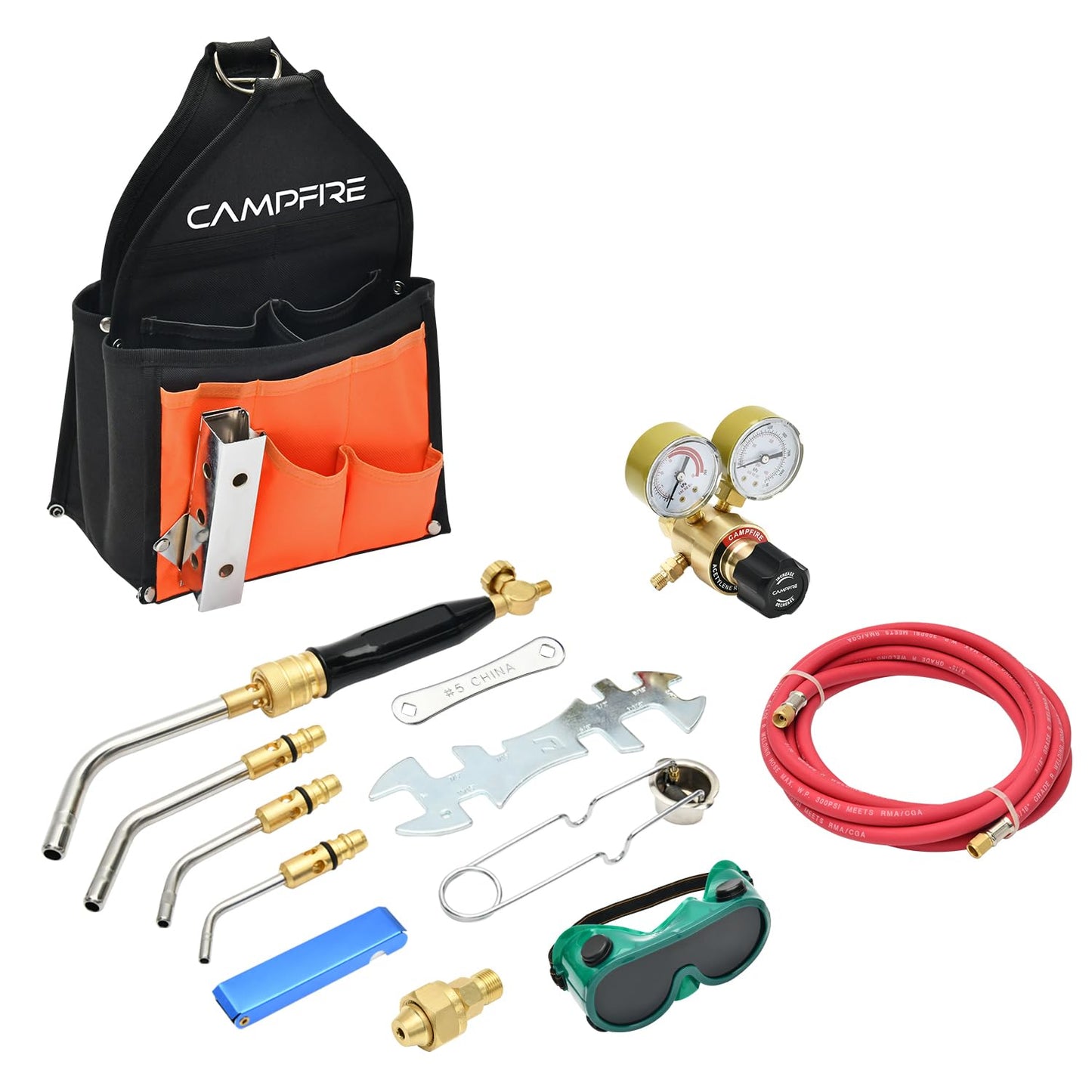 CAMPFIRE Air Acetylene Torch Kit With Tool Bag Turbotorch Kit, Fuel Gas Kit Professional Series