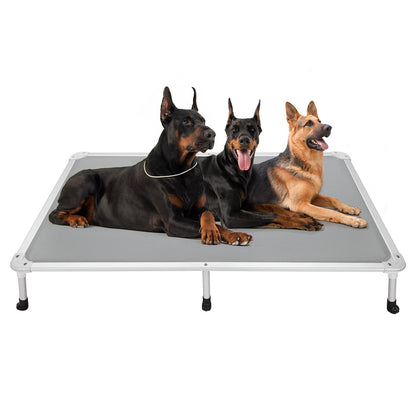 Veehoo Chew Proof Elevated Dog Bed - Cooling Raised Pet Cot - Silver Aluminum Frame and Durable Textilene Mesh Fabric, Unique Designed No-Slip Feet for Indoor or Outdoor Use, Grey, XX-Large, CWC2003