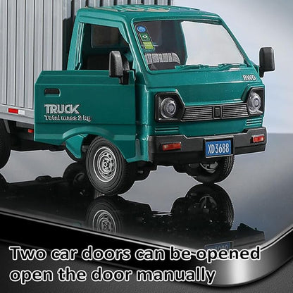 GoolRC Remote Control Car Transporter Truck 1:16 Scale RC Container Transport Truck with Spray and Light 2.4GHz All Terrain RC Cars for Teens and Adults Christmas or Birthday Gift (Blue)