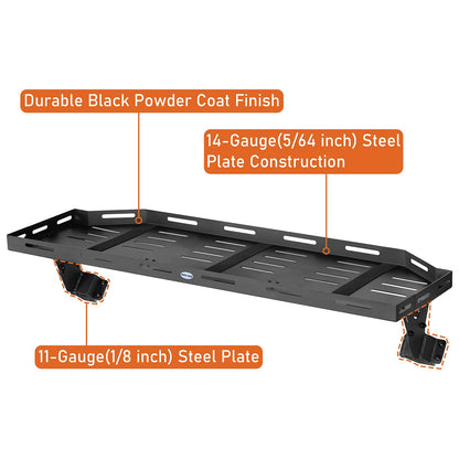 Hooke Road JLU Trunk Upper Cargo Basket Rack Tray for 2018-2026 Jeep Wrangler JL Unlimited 4-Door Hardtop, Interior Storage Platform Luggage Carrier Shelf