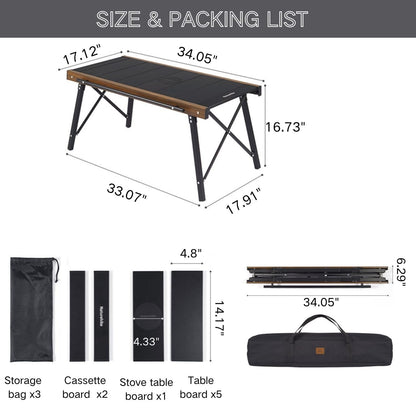 windhike Naturehike Folding IGT Camping Table, Portable IGT Table with Carry Bag, IGT Cook System, Camping Kitchen, Foldable Picnic Table for Outdoor Camp Picnic Car RV Trip Patio Backyard BBQ