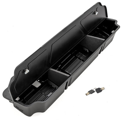 Rough Country Under Seat Storage for Chevy Silverado & GMC Sierra 1500/2500HD/3500HD Double Cab (2019-2026) - Custom Rear Under Seat Organizer Tray with Lockable Lid