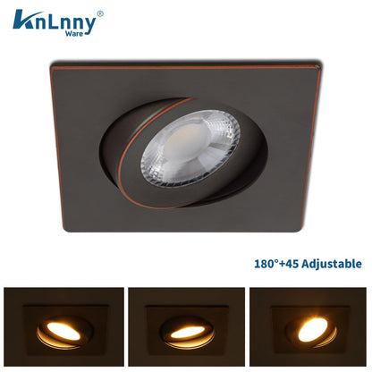 KnLnny Ware 4 Inch LED Recessed Lights, Adjustable Gimbal, Bronze Trim, 6 Pack, Dimmable, 9W 750LM, Model Light2025001-