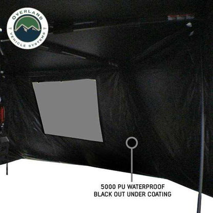 Overland Vehicle Systems - XD Nomadic 270 - Awning Wall 3 W/Black Out, Driver Side, Grey Hex, Black Trim W/Storage Bag
