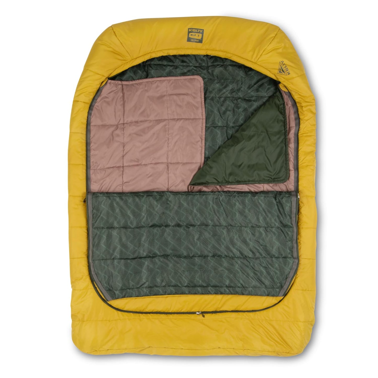 Kelty Tru.Comfort Doublewide 2P 20 Degree Sleeping Bag, Two Person, Synthetic Fill, Couples & Family Camping, Overlanding – Removable Blanket, Wider Than Queen Sized Bed, Updated for 2023 (Olive Oil)