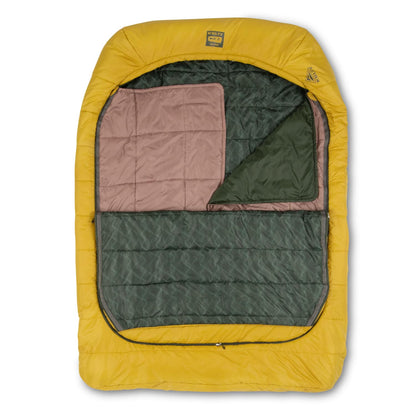 Kelty Tru.Comfort Doublewide 2P 20 Degree Sleeping Bag, Two Person, Synthetic Fill, Couples & Family Camping, Overlanding – Removable Blanket, Wider Than Queen Sized Bed, Updated for 2023 (Olive Oil)