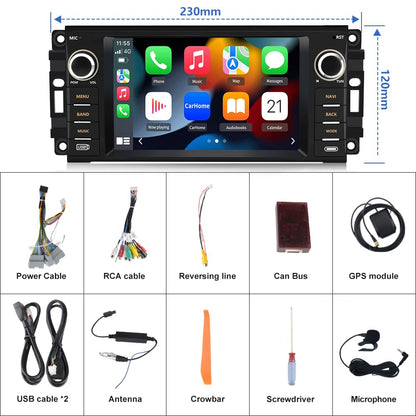 EagleNav Car Stereo for Jeep Wrangler JK Compass Patriot/Chrysler/Dodge RAM Charger, 7 inch Touch Screen Android 13 Radio with Bluetooth GPS Wireless CarPlay Android Auto [2GB+32GB]