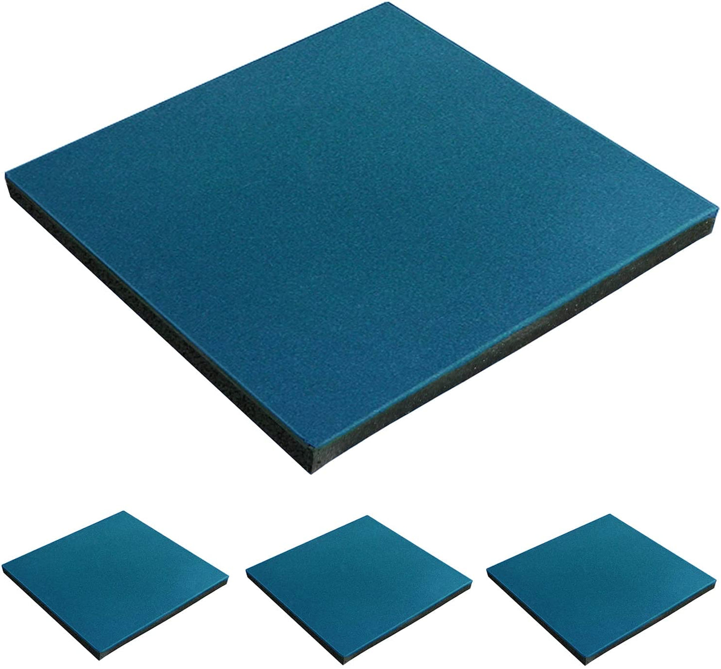 MYOYAY 1" Thick Interlocking Tiles 4 Pack 20" x 20” Rubber Flooring Mats Non-Slip Heavy-Duty Mats for Playground, Indoor and Outdoor Gym Floor, Sport Floor, Backyard Play Area