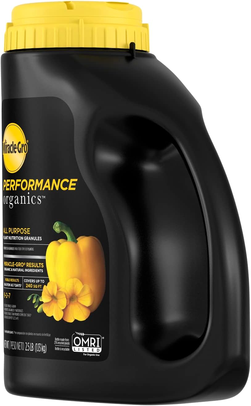 Miracle-Gro Performance Organics All-Purpose Plant Nutrition Granules - 2.5 lb. | Ideal for Vegetables, Flowers & Herbs