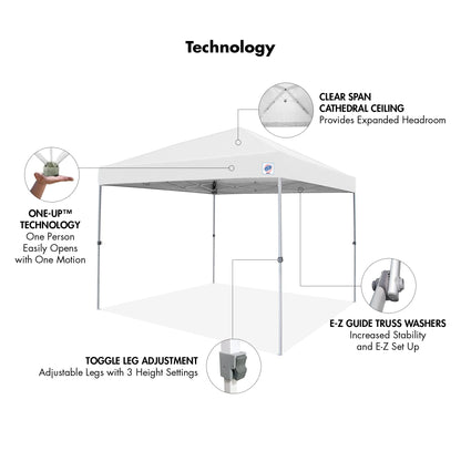 E-Z UP Patriot ONE-UP Technology Shelter, 10' x 10', White