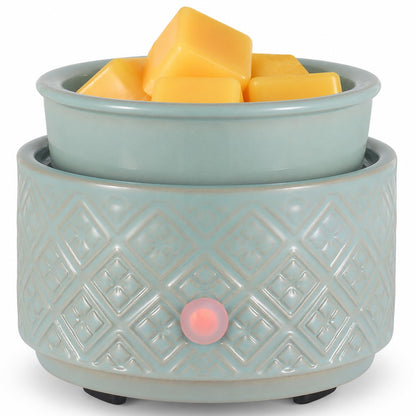 Wax Melt Warmer for Scented Wax,3-in-1Ceramic Wax Warmer Fragrances Candle Oils, Home Fragrance Burner,Electric Candle Warmer Perfect Christmas Gifts for Mom Women(Gree)