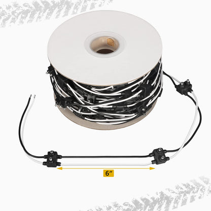 Partsam 2 Pcs Mini-Reflex Red Clear Lens Side indicator LED Marker + 1Pcs 2 Prong Continuous Wire Harness Roll