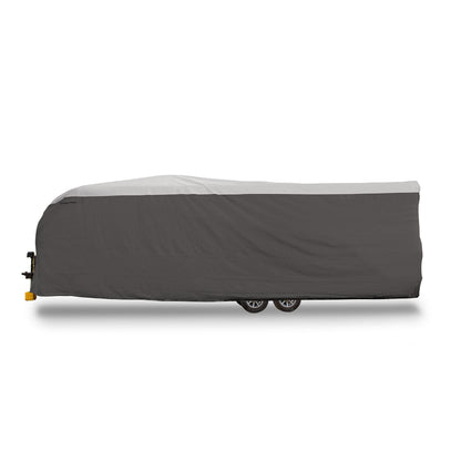 Camco ULTRAGuard 20 to 22-Ft Travel Trailer/Class C RV Cover - Features Zipper Entry Doors & Covered Air Vents - Crafted of Spunbond Polypropylene - Storage Bag for RV Storage & Organization (45740)