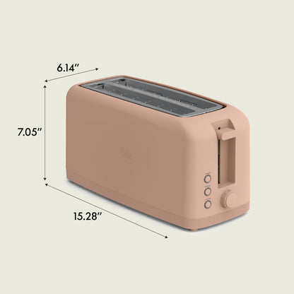 bella 2 Slice Slim Toaster, Fits-anywhere™ Kitchenware, 6 Setting Shade Control with Reheat & Cancel Buttons, Fits sourdough, 10” Long Slot, Anti Jam & Auto Shutoff, 900 Watt, Surf