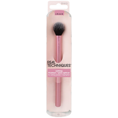 Real Techniques Setting Brush With Ultra Plush Custom Cut Synthetic Bristles and Extended Aluminum Ferrules to Build Coverage