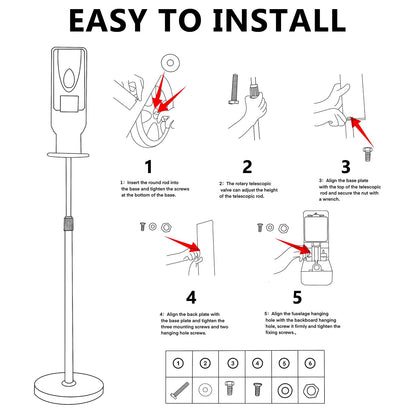 Blulu 2 Pack Manual Hand Sanitizer Dispenser with Stand and Drip Catcher, No Battery Required, Always Ready for Restaurants, Schools, Churches, Office, Outdoor Use