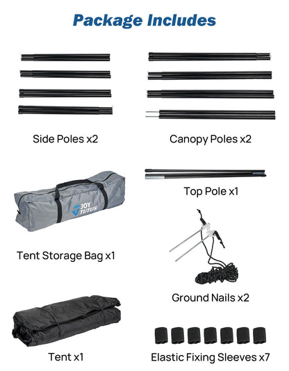 JOYTUTUS Truck Tent with Awning, Truck Bed Tailgate Tent Pickup Camping Tent Canopy (Only Fits Mid-Size Truck with Soft Hard Topper or Camper Shell)