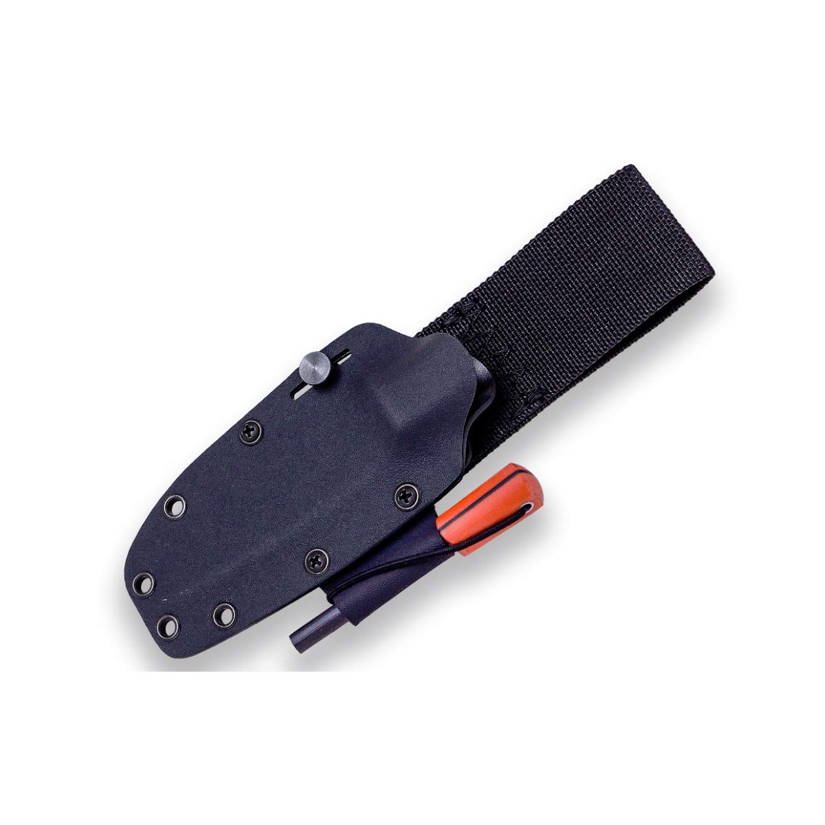 Joker Bushcraft Sports Knife Lynx 111, Blade 4.13 inches of Böhler N695, Available in different case and handle options, Tool for Fishing, Hunting, Camping and Hiking (Walnut Wood, Kydex Sheath + FireStarter)