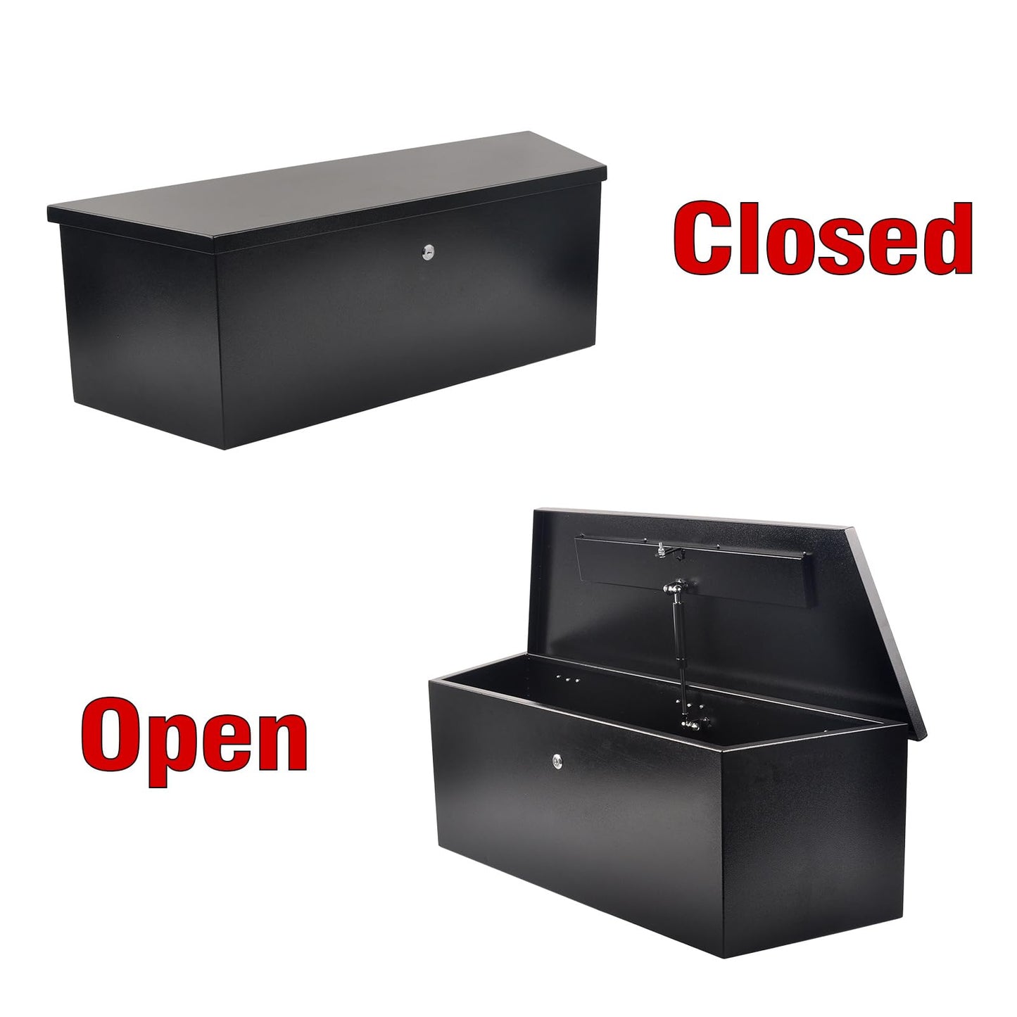 TBAPFS Black Steel Trailer Tongue Truck Box for Trucks Trailers RV ATV Pickup Trucks Flatbeds - 35 x 12.2 x 11.8 Inch