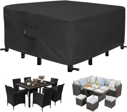 SheeChung Outdoor Furniture Cover - Waterproof Square 74" L x 74" W x 28" H - Durable Patio Protection