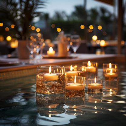 48 Pack White Floating Candles 3 inch Unscented Floating Candles for Centerpieces 8 Hours Long Burn Time-3” Floating Candle Bulk for Wedding Cylinder Vases