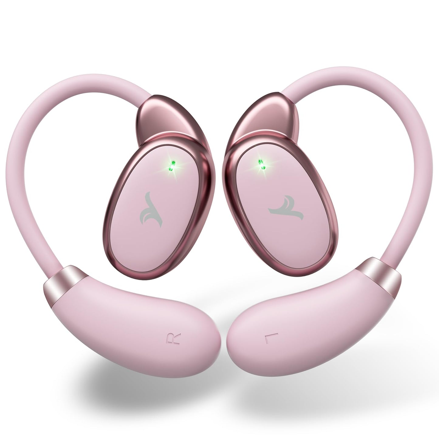 Ituoray Open Ear Headphones,Up to 32H Playtime,Bluetooth 5.4,Open Ear Earbuds Ultra Comfort,Ergonomic Ear Hook,Touch Control,IPX4 Waterproof,15 * 11mm Oval-Shaped Speakers
