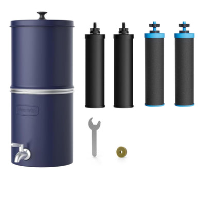 Waterdrop 2.25G Gravity Water Filter System, NSF/ANSI 42&372 Standard, Stainless Steel System with 4 Carbon Filters, Reduces 99% of Lead and Chlorine for Home, Camping, Emergencies