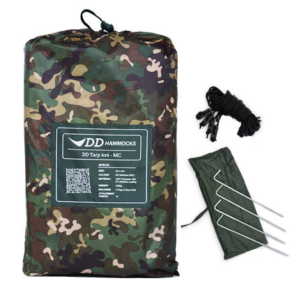 DD Hammocks Tarp 4x4 - MC (13ft x13ft) - 100% Waterproof - Lightweight & Multifunctional Rainfly Square Camo Tarp Tent Group Shelter for Camping Bushcraft & Scouts