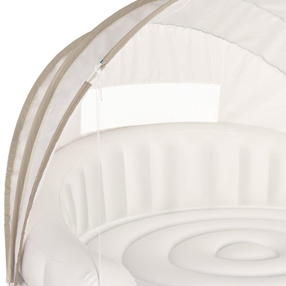 Intex 58292EP Canopy Island Inflatable Pool Float: Comfortable Lounge Surface – Built-in Cup Holders – Detachable Sunshade – 440lb Max Weight Capacity – 78.5" x 59"