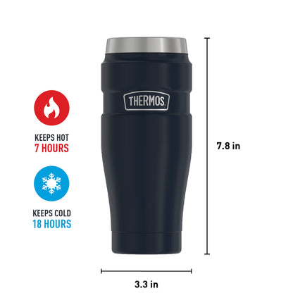 THERMOS Stainless King Travel Tumbler, 16 Ounce, Vacuum-Insulated | Midnight Blue | Pack of 4