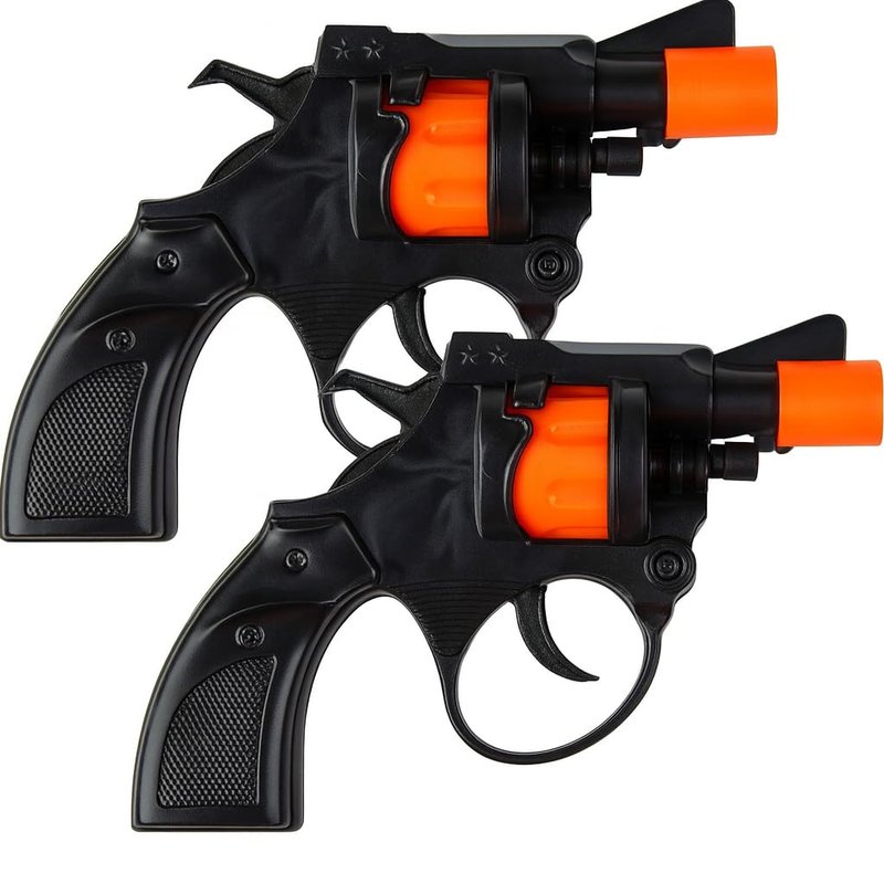 ArtCreativity Cap Gun Revolver Toy for Kids - Set of 2 Toy Cap Guns with Safe Shooter Design, Classic Pistol Toys for Boys and Girls Ages 4+