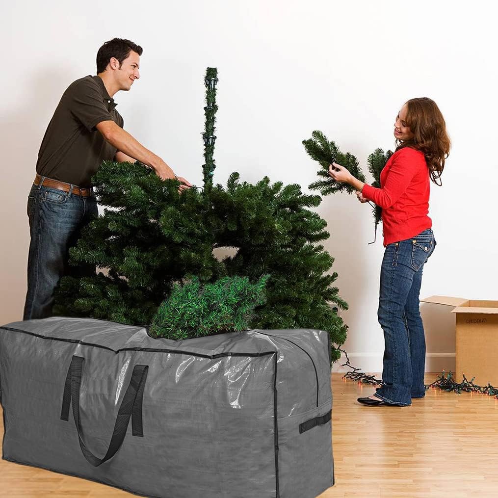 Primode Christmas Tree Storage Bag - Protective Zippered Case for 7.5ft Disassembled Holiday Trees | Gray