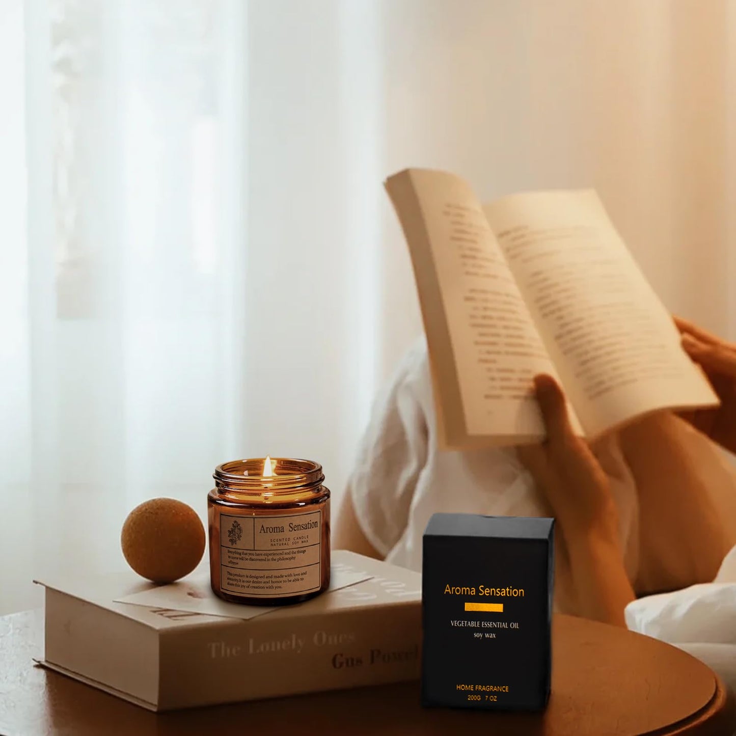 ARCASA Organic Coconut Vanilla Candles - Non Toxic Soy Candles for Home, Stress Relief & Meditation (7oz)